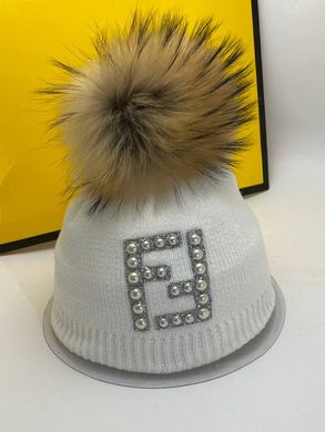Набор шапка и шарф Фенди white-fox 3492