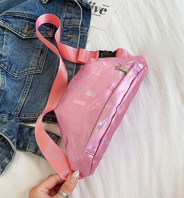 Поясна сумка рожева shine (615269612589) купити, ціна 198 грн, Фото 1014