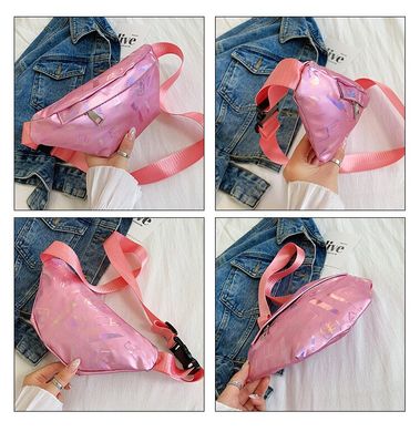 Поясна сумка рожева shine (615269612589) купити, ціна 198 грн, Фото 1214