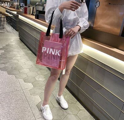 Силіконова сумка шоппер рожева Pink (591846261643) купити, ціна 382 грн, Фото 56