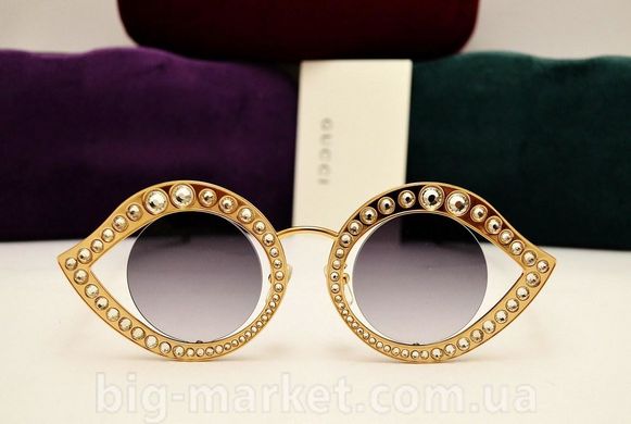 Окуляри Gucci GG 0046 Gold-Grey купити, ціна 2 988 грн, Фото 37