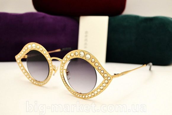 Окуляри Gucci GG 0046 Gold-Grey купити, ціна 2 988 грн, Фото 17