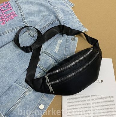 Поясная сумка черная double (596534640447) купить, цена 224 грн, Фото 14