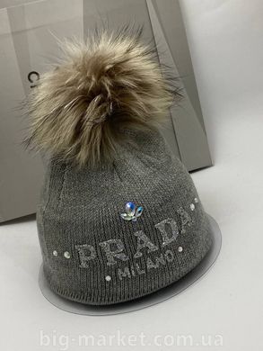 Набор шапка и шарф Прада grey-fox 3482