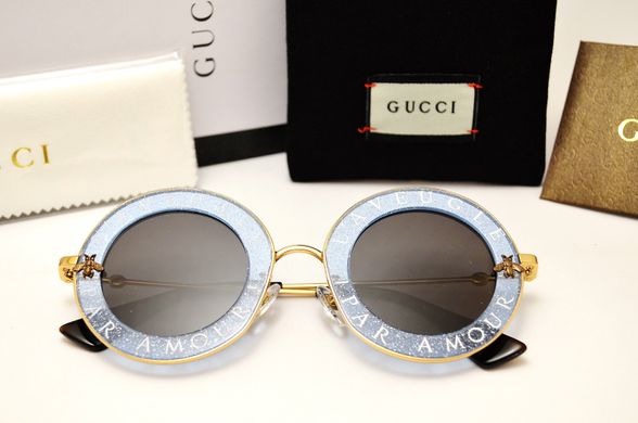 Окуляри Gucci GG 0113S L'Aveugle Par Amour Blue купити, ціна 2 340 грн, Фото 56