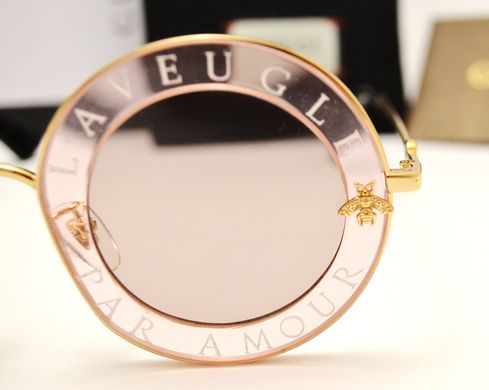 Окуляри Gucci GG 0113S L'Aveugle Par Amour Pink купити, ціна 2 223 грн, Фото 56