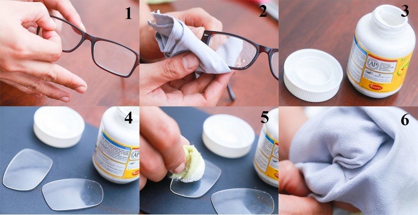Как убрать царапины на очках?